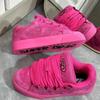 New Dragon Fruit Color Letter Sole Bread Shoes Women's Ins Niche Retro Casual Shoes American Heightening Sports Shoes