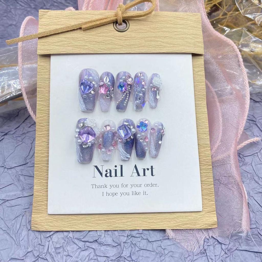 

3D Занавес Мечта Ювелирные изделия Чисто ручная работа Ношение ногтей Накладной патч для ногтей Красота Ноготь XS