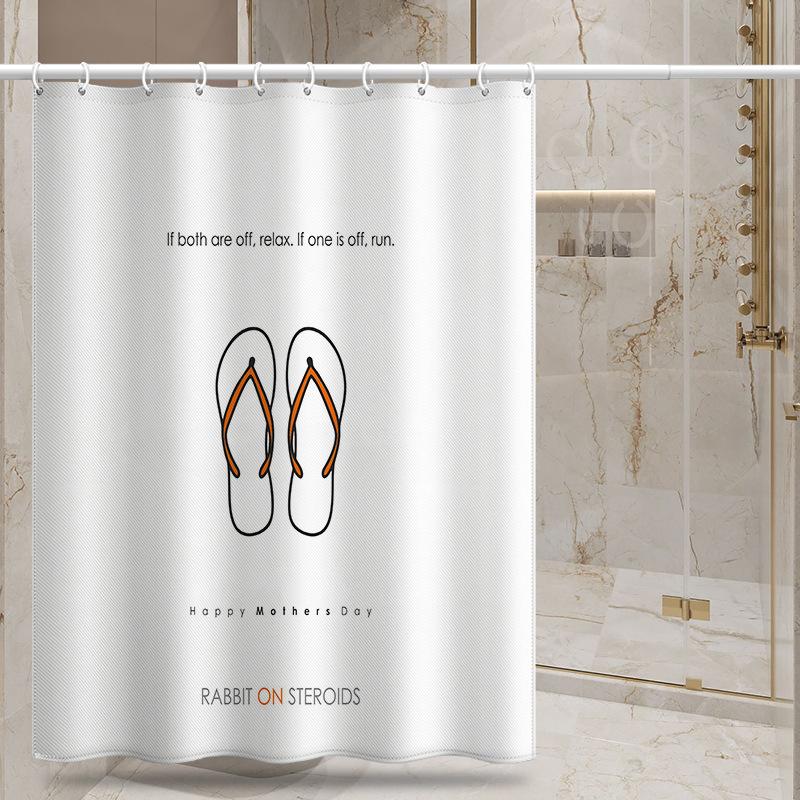 Bathroom Thickened Waterproof Curtain Mildew Proof Shower Curtain Shower Partition Curtain Shower Curtain Bathroom Curtain Free Perforation