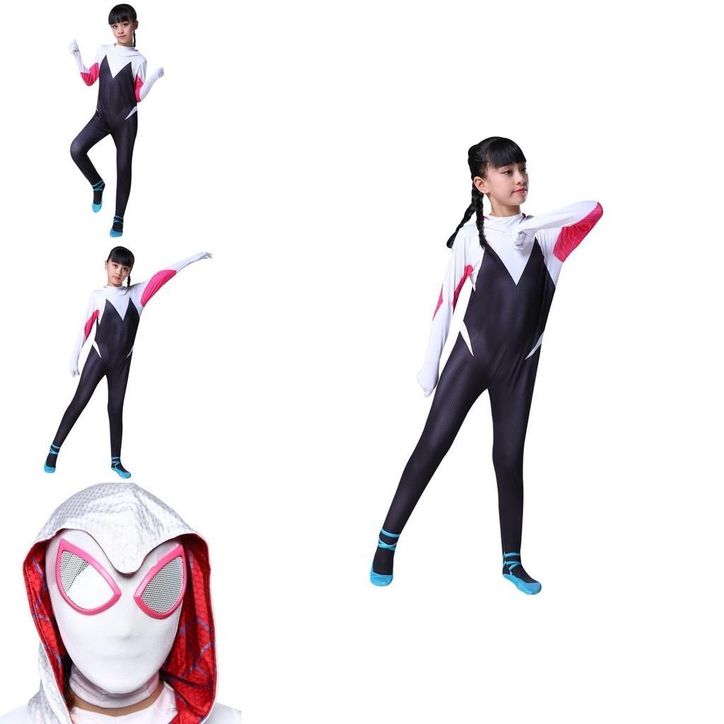 Vibrant Spider-man Into The Spider-verse Gwen Stacy Kids Costume Jumpsuit For Playful Adventures