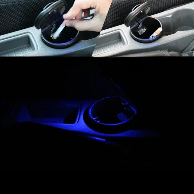 An Ashtray That Can Be Placed In a Car, Portable Car Cigarette Ashtray, Detachable Cup Lamp, One-touch Opening Car Ashtray