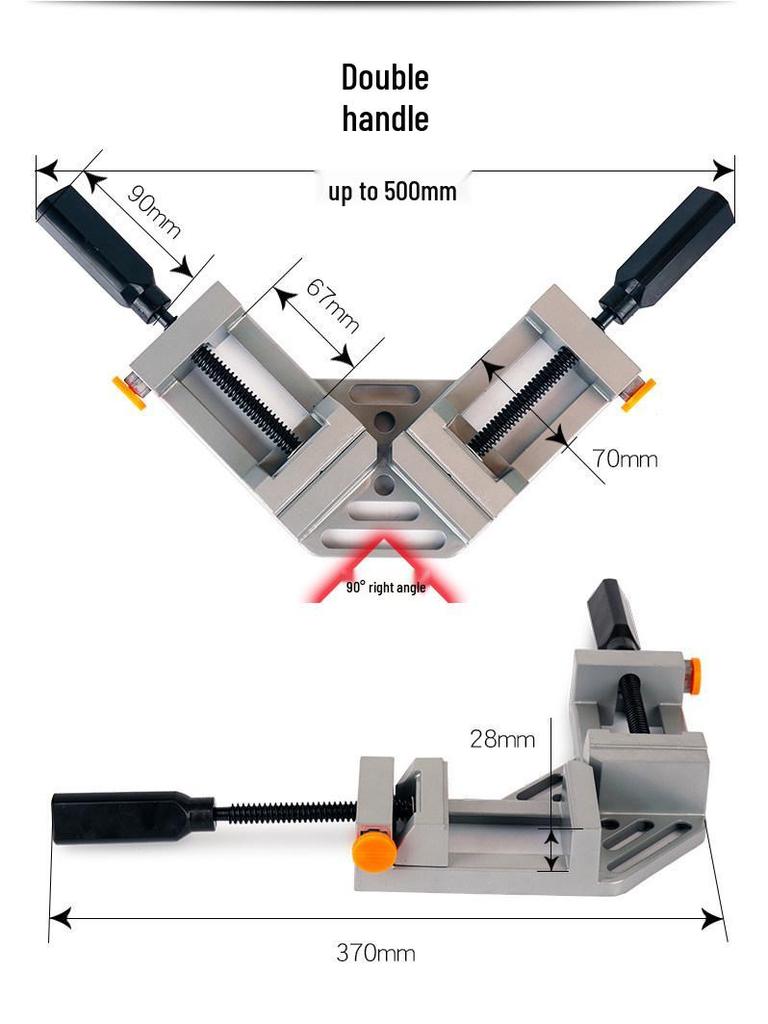90-Degree Right Angle Quick Clamp for Woodworking and Welding, Single Hand Handle Positioner & Aquarium Fixture Locator