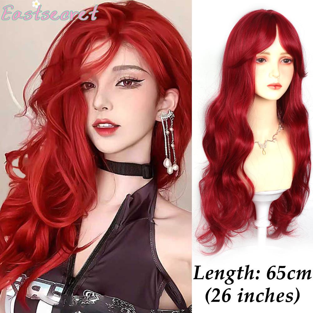 22 Zoll Seeblaue Farbe Synthetische Perücken Mittelscheitel Lang Natürlich Welliges Haar Perücke Für Frauen Cosplay Drag Queen Party Hitzebeständig