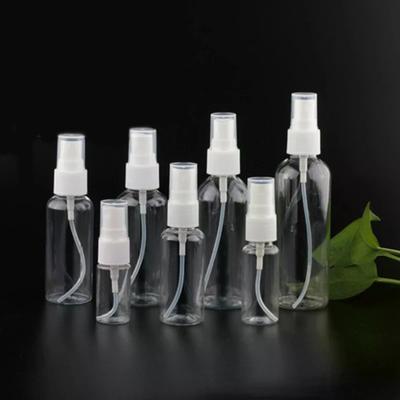 Hordozható átlátszó műanyag spray üres palack parfüm folyékony spray mini palack
