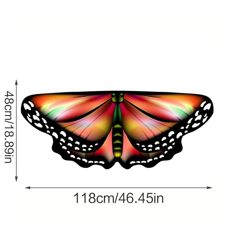 Boys Girls Shawl Butterfly Wing Dancing Party Photo Fairy Cosplay Accessory Christmas Halloween Dress up Cape Coverups