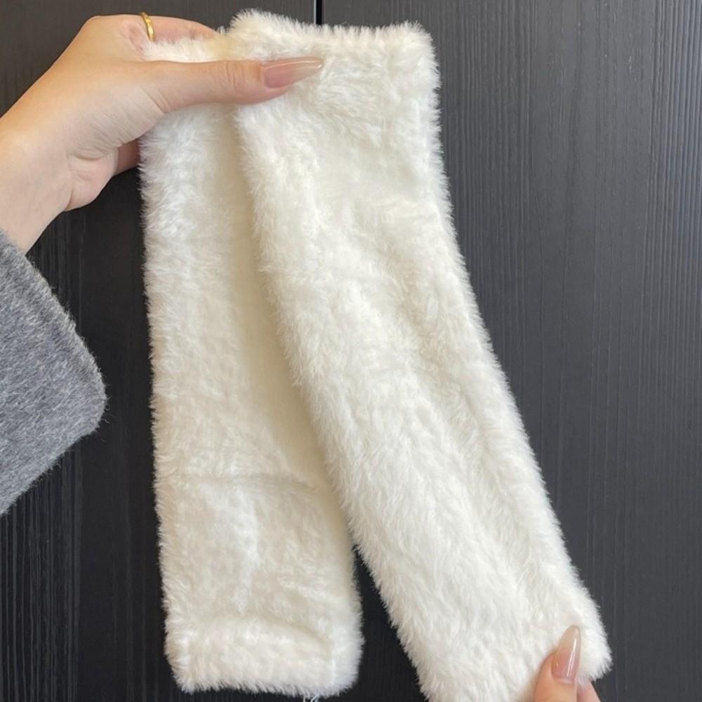 Hole Woolen Gloves Korean Style Long Fingerless Sleeves Knitted Warm Sleeves  Streetwear