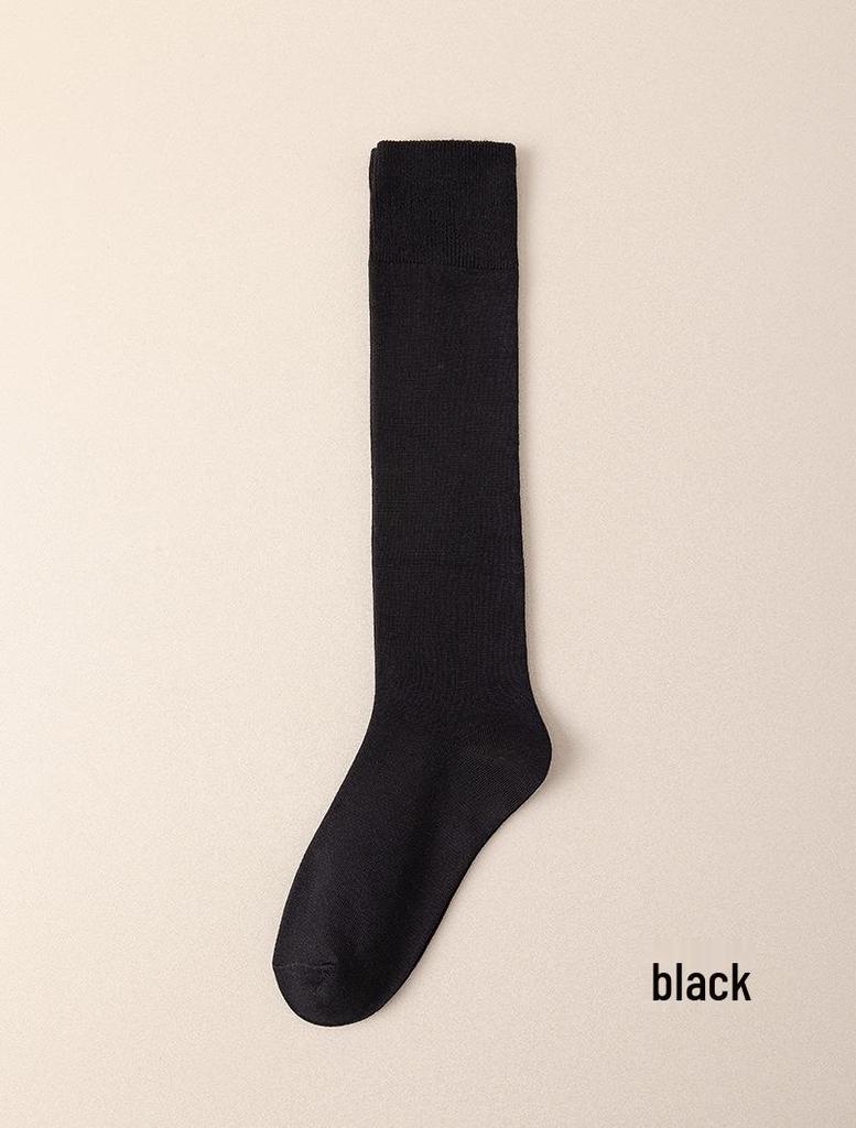 Clearance: Cute Slimming Chocolate Ribbed Cotton Calf Socks - Autumn/Winter Versatile