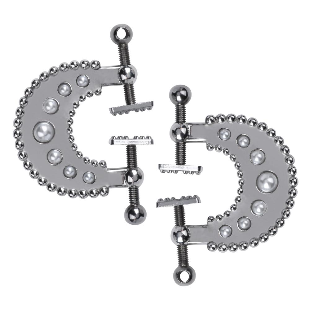 Adjustable Heavyweight Breast Clips Couple Sex Play SM Game With Belt Disc Shape Nipple Clamps