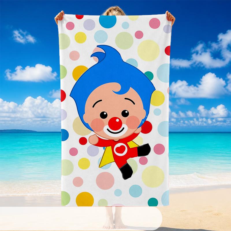 Quick Dry Beach Towel El Payaso Plim Plim Pattern, Lightweight Absorbent Towel for Pool Beach Vacation Use