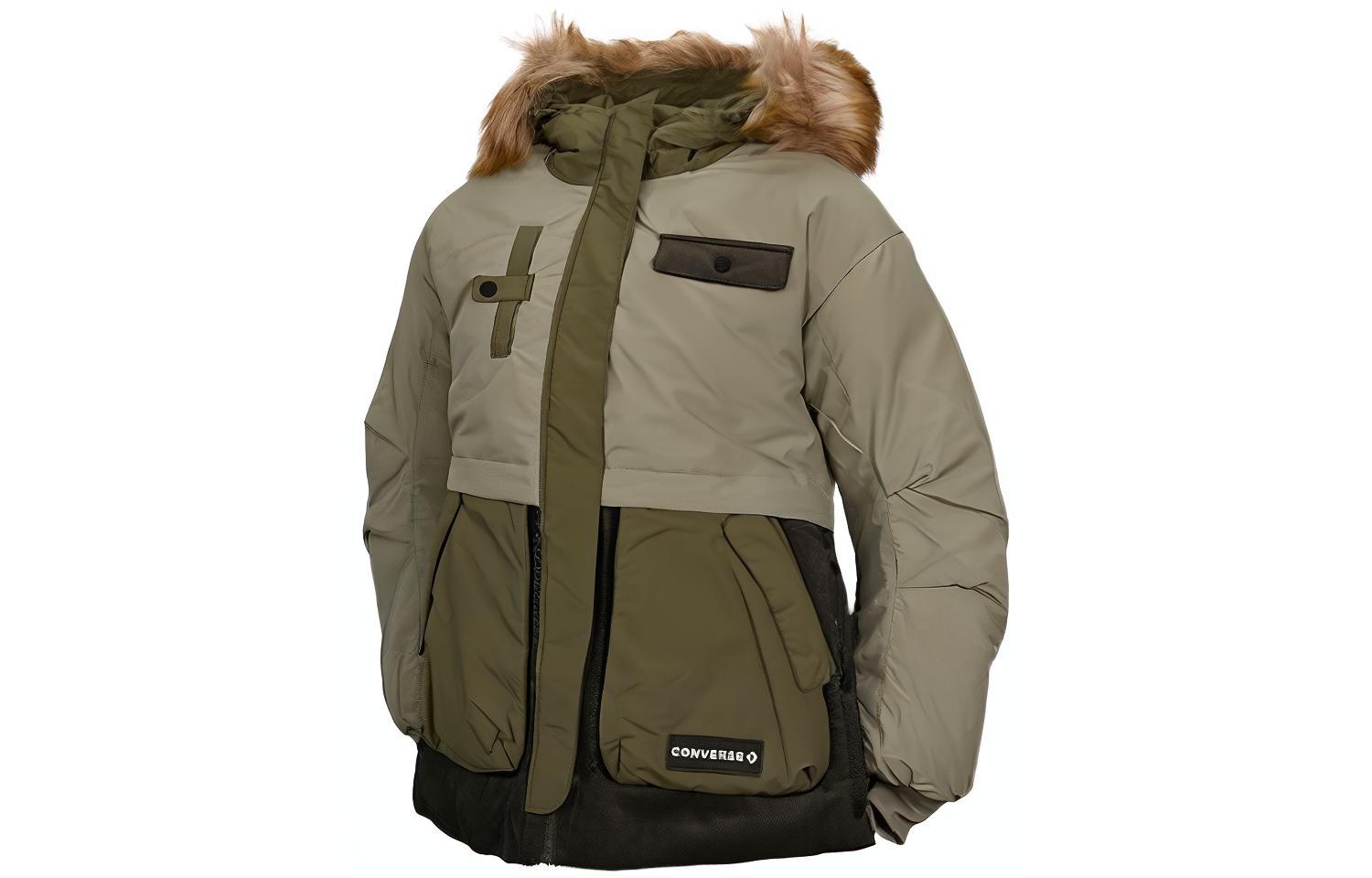 Converse Down Jacket Women s Army Green 10023726-A02 L