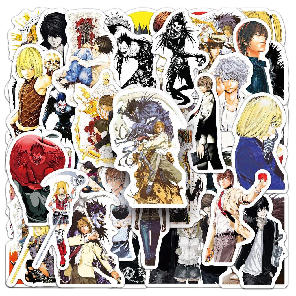 50 Sheets Death Note Anime Stickers: Yagami Light Decor for Suitcases, Notebooks, Phones