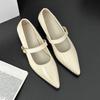 2025 spring new French temperament Mary Jane shoes women's word with Korean version commuter pointed thick heel versatile single shoes
