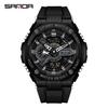 Sanda 3170 Fashion ABS Digital Waterproof Outdoor Chronograph Electronic Sport Watch TPU Strap Hand Light Function Montre Homm