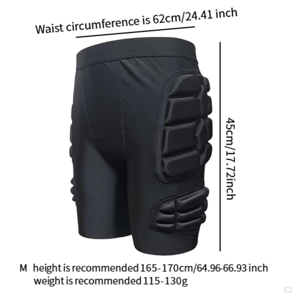 Mens Padded Shorts Breathable Protector for Soccer Basketball Outdoor Sports M