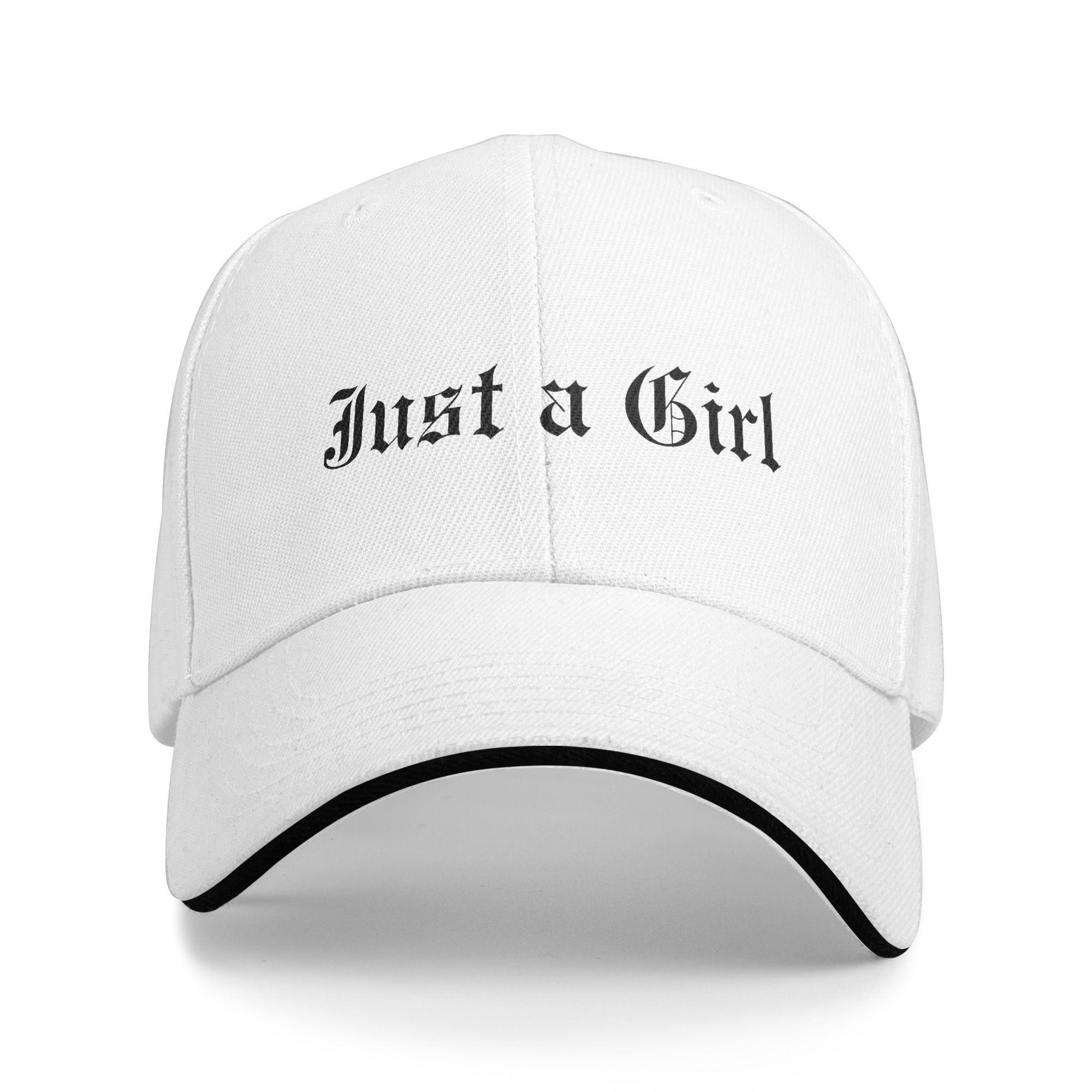 Just a Girl Blackletter Gothic Sandwich Baseball Caps Fashion Polyester Punk Spooky Headwear Unisex Women Unstructured Soft Hats Adjustable