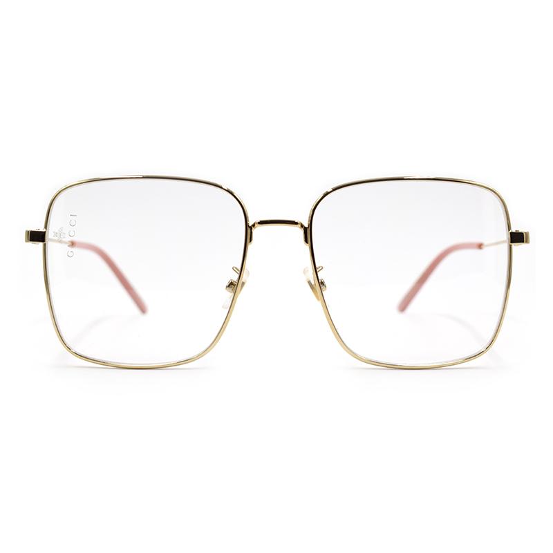 Gucci optical glasses [Available Prescriptions] Love Parade GG Logo Modern Plain Square Gold F glasses case (random size and color) + glasses cloth