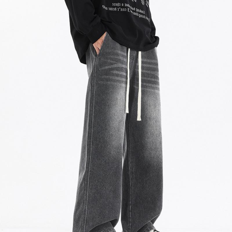 

Ретро старые джинсы мужские в гонконгском стиле ленивые американские универсальные брюки широкие 3XL