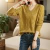 Women's V-neck Plus Size Sweater  Loose Hollow Out  Solid Color Loose Knit Pullover Sweater  Autumn Spring Summer