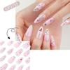 24Pcs Almond Fake Nail Press On Nail Artificial Acrylic Nail Glues On Nail Bows Heart Designs French Tips False Nail