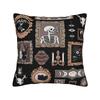 Halloween Black Cats Square Pillow Cases Witchy Moon Gothic Cushion Cover Novelty Decorative Pillowcase for Home 40x40cm