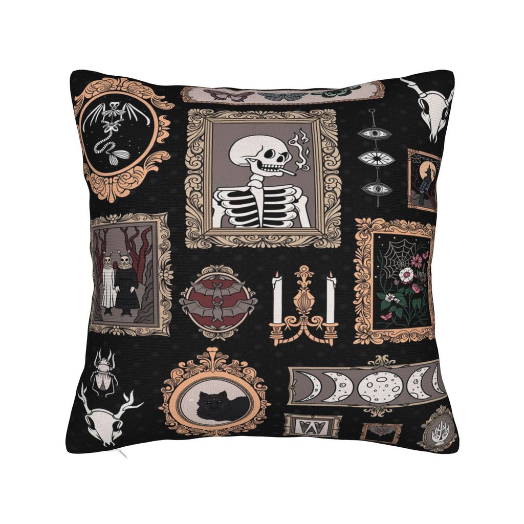 Halloween Black Cats Square Pillow Cases Witchy Moon Gothic Cushion Cover Novelty Decorative Pillowcase for Home 40x40cm