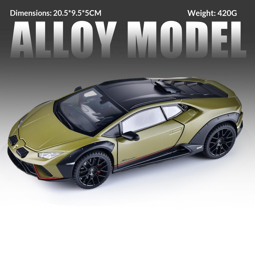 Alloy 1/24 Lamborghini Huracán Model Car Ornament Steering Shock Absorption Sports Car Model Pull Back Toy Car