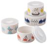 Yamaka Shoten MOOMIN Canister Storage Container Set of 4 X 9cm 1 X 13cm Moomin Scandinavian "Kukka" (3 Diameter, Diameter) Goods, Stylish, Adult,