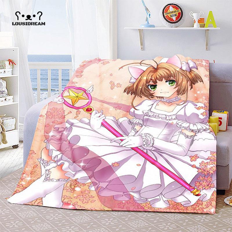 Cardcaptor Sakura Anime Kawaii Girl Throw Blanket  Bedroom Sofa Cover Thin Bedspread Christmas Navidad Gift Home Room Decor