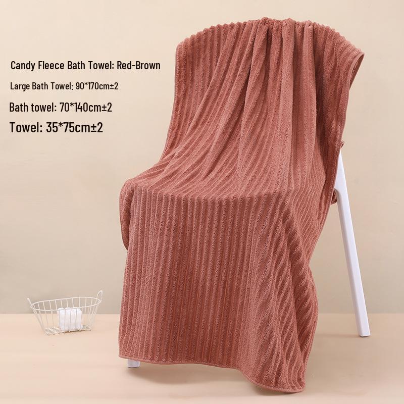 Coral Fleece Quick-Dry Large Bath Towel: Absorbent, Thickened Pineapple Grid Design for Beach, Swimming, or Beauty Salon.
