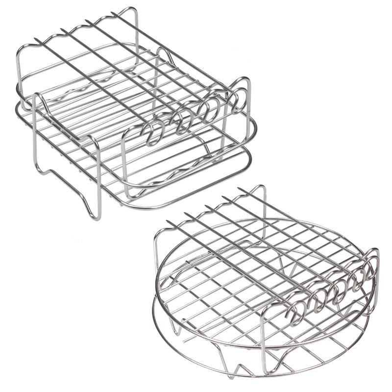 304 Stainless Steel Double-Layer Grill Skewers for Air Fryer