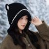 Women's Bear Ear Thermal Hat Autumn and Winter New Cold Hat Fleece Thickened Ear Protection Hat