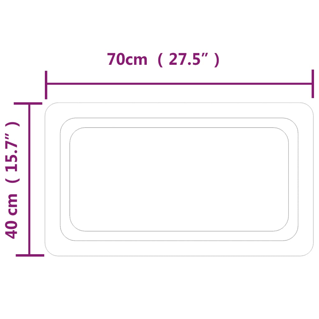 Vidaxl LED Bathroom Mirror, 40X70 Cm