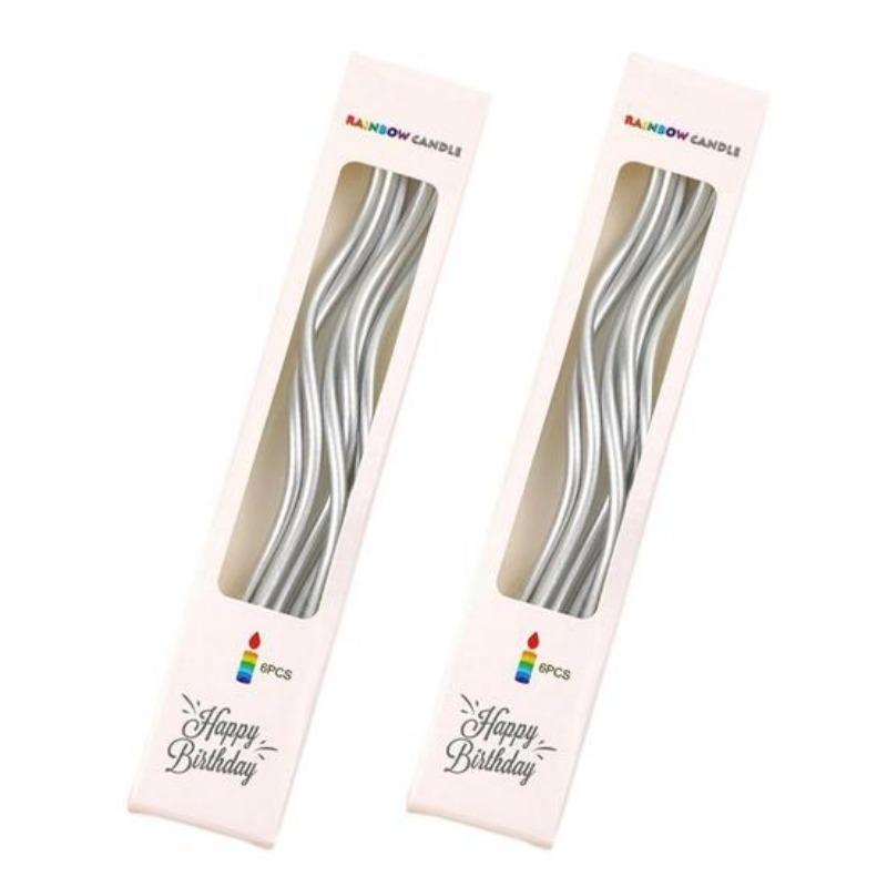 12 Pcs Spiral Candles Inflammable Threaded for Party