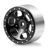 RCMAZO 1.3" Beadlock Wheel - Aluminum Wheel Rim Negative Offset 1.3" Wheel Hub Upgrade Replacement Part for SCX24 TRX4M 124 118 RC Crawler Car (Black)