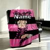 Custom Name Personalized Betty Boop Print Blanket, Home Decor, Bedroom, Sofa, Camping, Couch, Gifts for Birthday Christmas