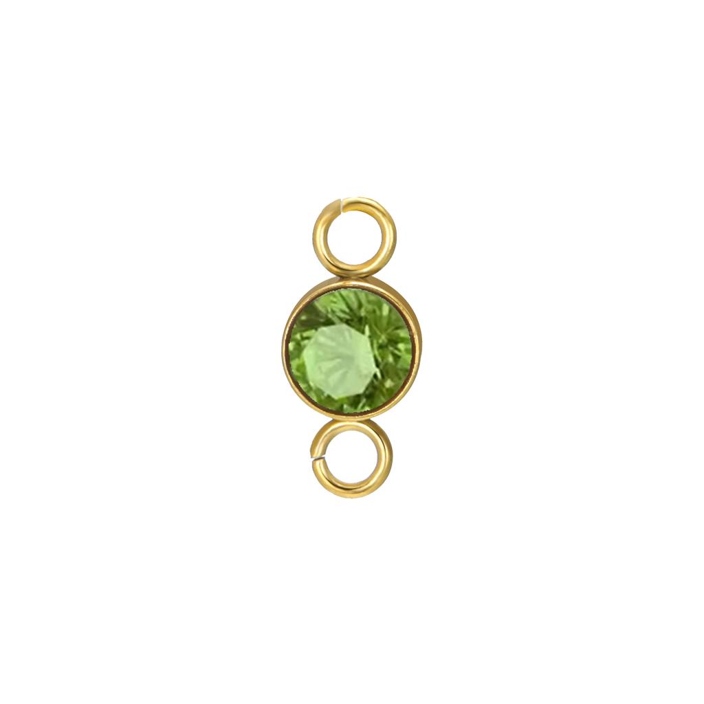 5 pcs/lot 5mm Birthstone Charms with 2 Holes Stainless Steel Crystal Pendant For Necklace Bracelet Making DIY Accessories