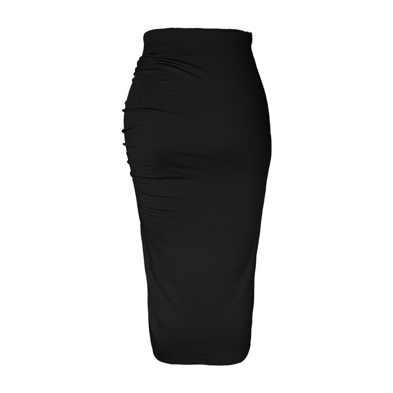 Damen Faltenrock Hohe Taille - Lässiger Plissérock Wadenlang Polyester