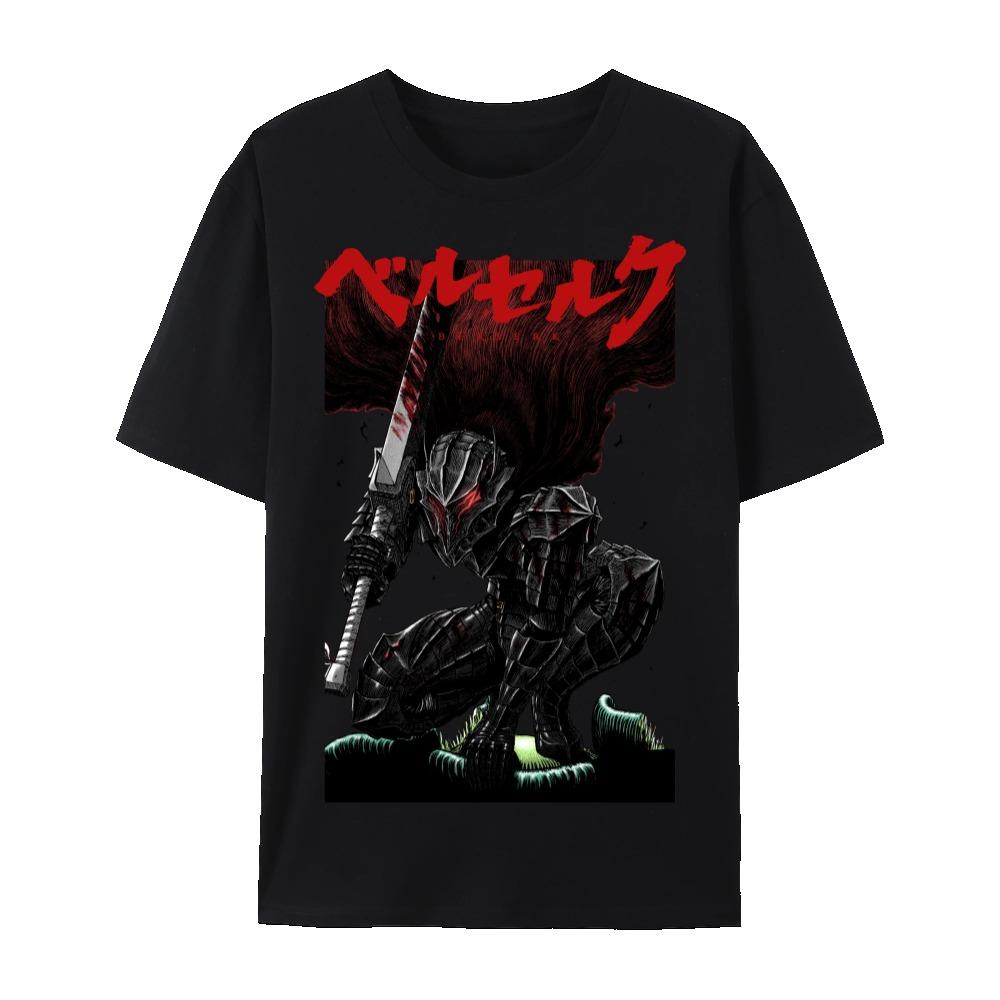 Tricou Grafic din Bumbac Berserk Gess & Griffith, Anime Japonez Unisex Mânecă Scurtă Gât Rotund
