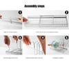 Steel Adjustable Pot Lid Rack Wall Mounted Organizers For Kitchen Storage Solution with Tool Easy Setups for Kitchen Use