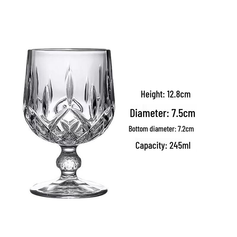 OLOEY Short Stem Lotus Pattern Brandy & Whiskey Glass Set