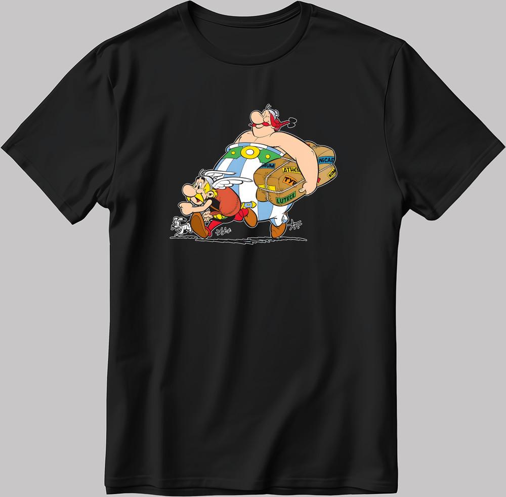 Asterix and Obelix, Characters Short Sleeve White-Black Men's / Women L338