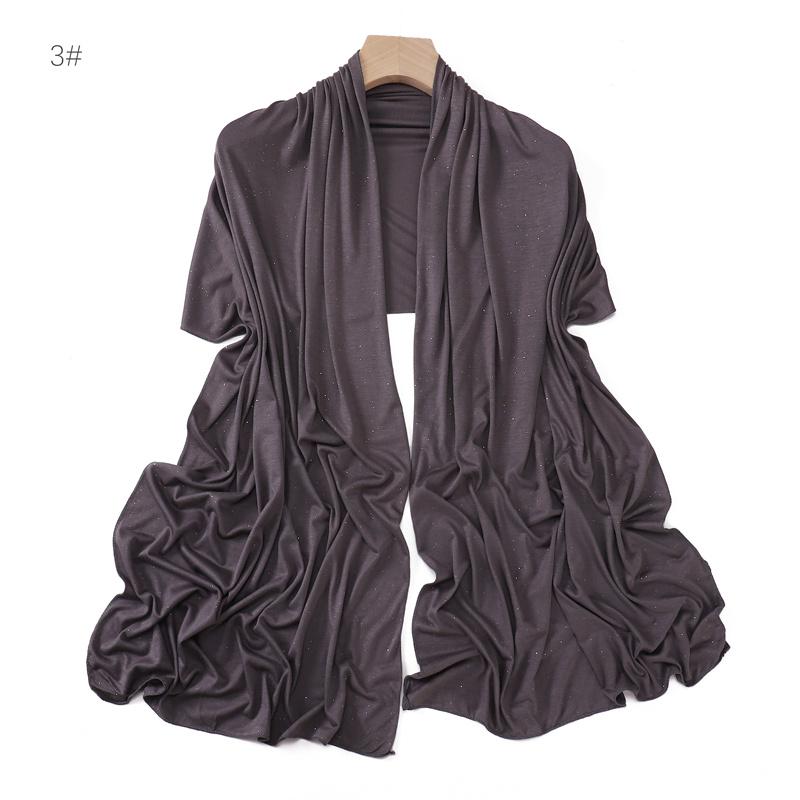 Modal Gold Sprinkles Hijab Wrap Solid Women Soft Long Scarf Shawls Femme Elastic Mercerized Cotton Jersey Lady Headband Muslim