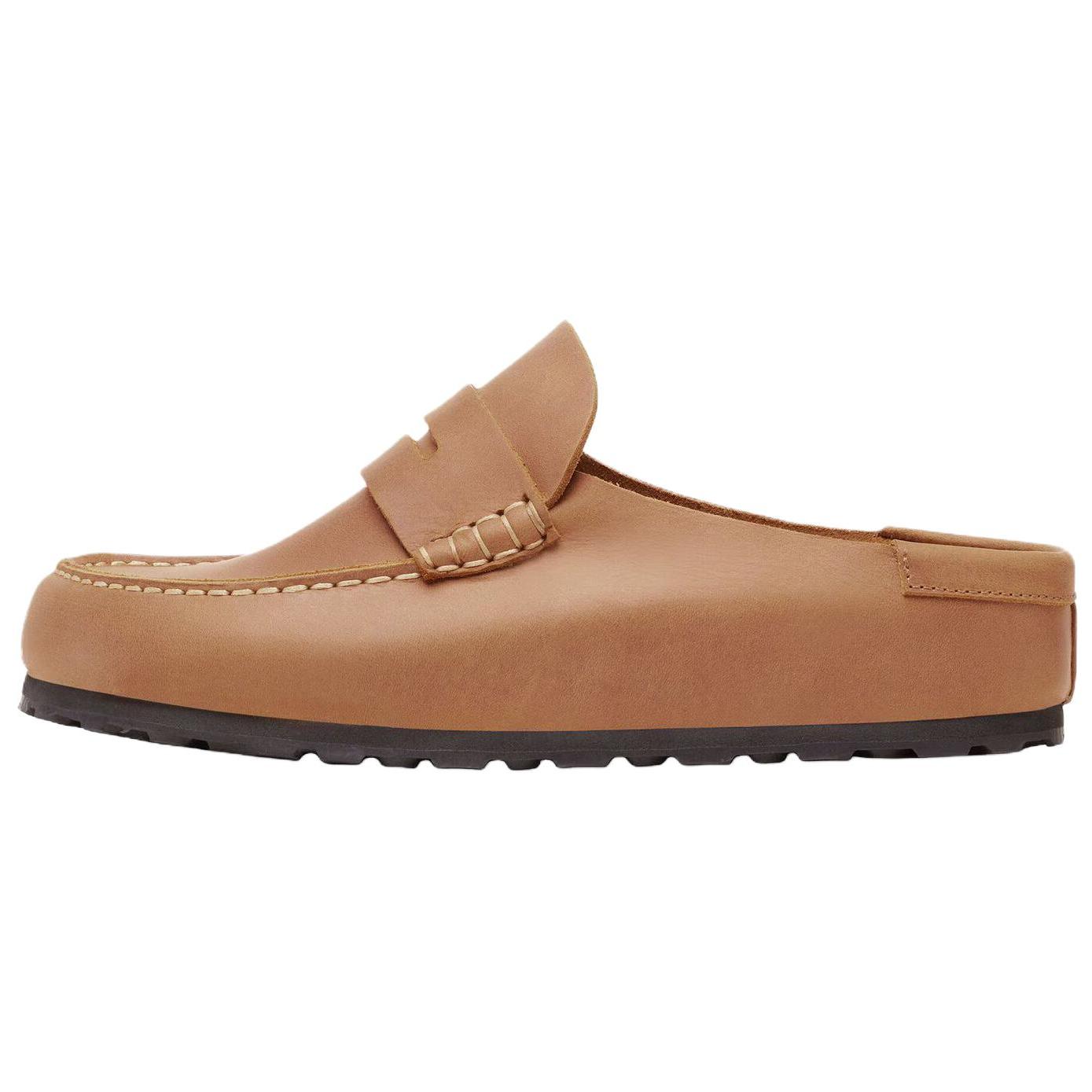 Birkenstock Rubber Sole Abrasion Resistant Closed Toe Slippers Unisex Brown Narrow 1030224 36
