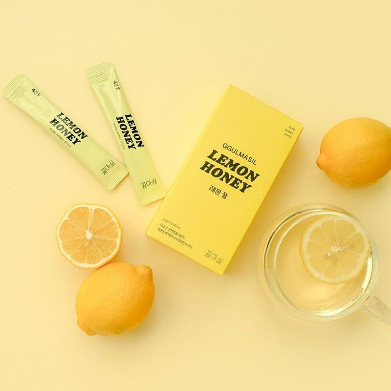 Honey Masil Natural Honey Sweet and Sour Lemon Honey Honey Stick Full of Vitamins, 10g, 12 Pieces