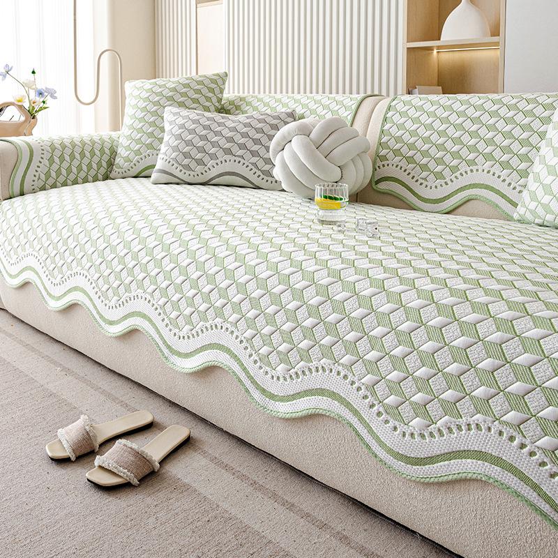 New Special-Shaped Irregular Sofa Cushion, Cool In Summer, Ice Silk Fixed, Non-Slip And Anti-Cat Scratch, Straight Row Seat Cushion