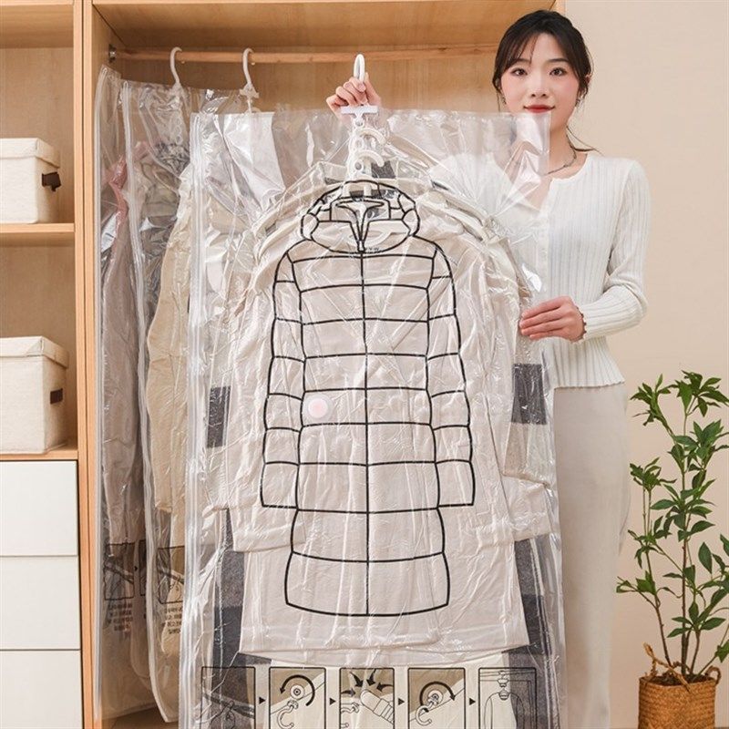 Hanging Vacuum Compression Bags for Home Use, Vacuum Storage Bags for down Jackets and Clothing