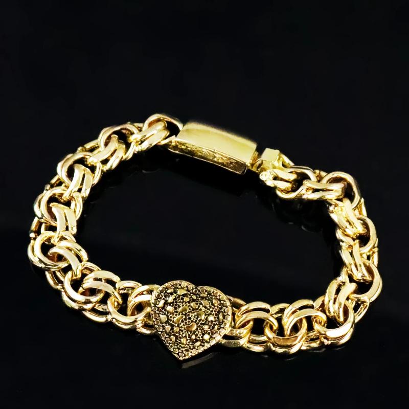 

1 Piece Heart Infinity Symbol Chain 14K Gold-Plated 8.0-inch Men s and Women s Bracelet 20cm