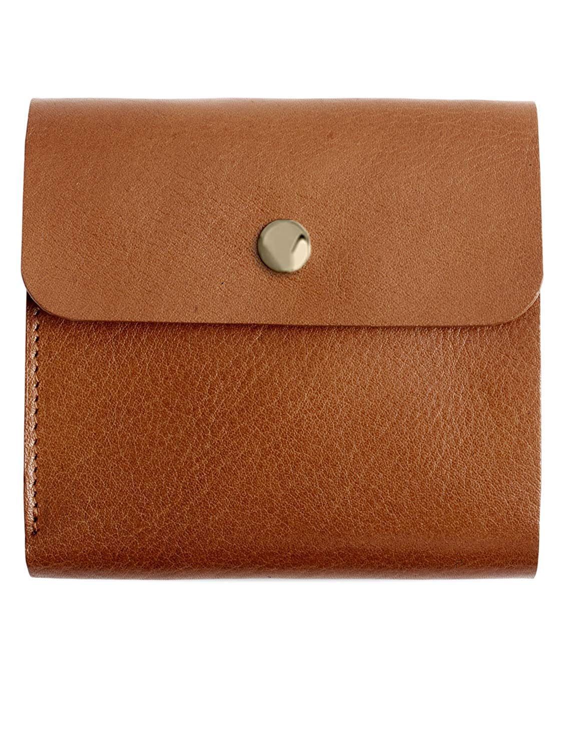 Женский складной кошелек RafiCaro, Натуральная итальянская кожа, На клапане, Мини-кошелек, Дополнительный кошелек, Тонкий, Компактный, Темно-коричневый