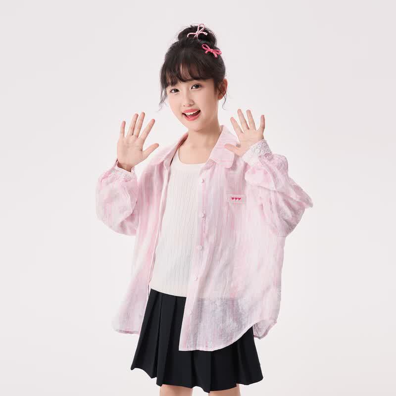 Girls  Striped Lightweight Lapel Jacket 150