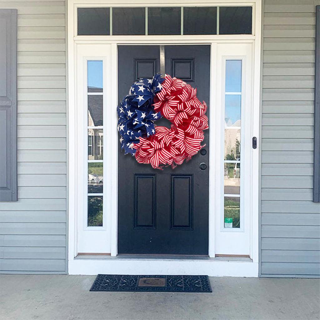 Independence Day Wreath Door Hanging, Home Fabric Decorations, Holiday Window Props